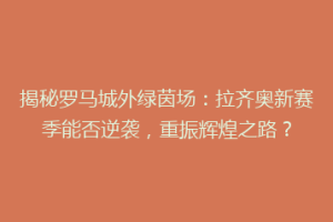 揭秘罗马城外绿茵场：拉齐奥新赛季能否逆袭，重振辉煌之路？
