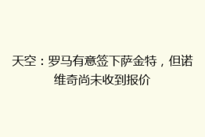 天空：罗马有意签下萨金特，但诺维奇尚未收到报价
