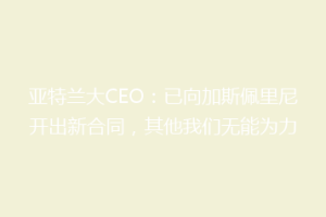 亚特兰大CEO：已向加斯佩里尼开出新合同，其他我们无能为力